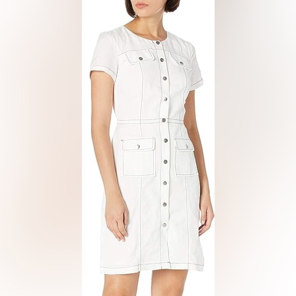 Karl Lagerfeld Paris Women's White Utility Dress Size 0